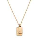 Gudo Necklace | Rectangle | Diamond Detail | Yellow Gold