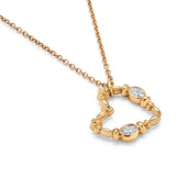 Heart Charm Necklace | Pave Detail | Yellow Gold