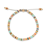 Malli Bracelet | Light Blue Pattern | Yellow Gold