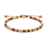 Malli Bracelet | Maroon Pattern | Yellow Gold