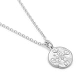 Message Pendant Necklace | Protection | Sterling Silver | Diamond Detail