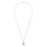 Message Pendant Necklace | Protection | Sterling Silver | Diamond Detail