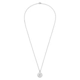 Message Pendant Necklace | Inspiration | Sterling Silver | Diamond Detail