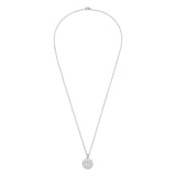 Message Pendant Necklace | Money | Sterling Silver | Diamond Detail