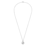 Message Pendant Necklace | Strength | Sterling Silver | Diamond Detail