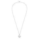 Message Pendant Necklace | Prosperity | Sterling Silver | Diamond Detail