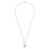 Message Pendant Necklace | Victory | Sterling Silver | Diamond Detail