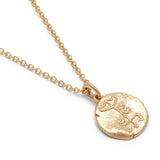 Message Pendant Necklace | Strength | Yellow Gold | Diamond Detail