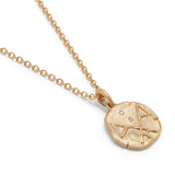 Message Pendant Necklace | Prosperity | Yellow Gold | Diamond Detail
