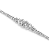 Mic Curb Link Necklace | 3 Graduating | Sterling Silver