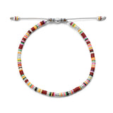 Mini Malli Bracelet | Maroon Pattern | Sterling Silver
