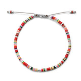 Mini Malli Bracelet | Red Pattern | Sterling Silver