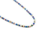 Mini Malli Necklace | Blue Pattern | Sterling Silver