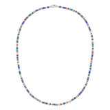 Mini Malli Necklace | Blue Pattern | Sterling Silver
