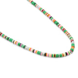 Mini Malli Necklace | Green Pattern | Sterling Silver