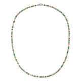 Mini Malli Necklace | Green Pattern | Sterling Silver