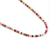 Mini Malli Necklace | Maroon Pattern | Sterling Silver