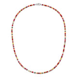 Mini Malli Necklace | Maroon Pattern | Sterling Silver