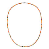 Mini Malli Necklace | Neon Orange Pattern | Sterling Silver
