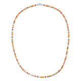 Mini Malli Necklace | Orange Pattern | Sterling Silver