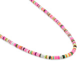 Mini Malli Necklace | Pink Pattern | Sterling Silver