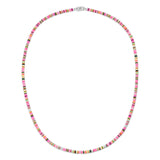 Mini Malli Necklace | Pink Pattern | Sterling Silver