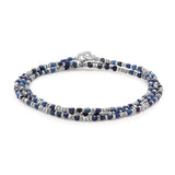 Percep Necklace/Bracelet | Three Wrap | Lapis | Sterling Silver