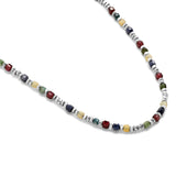 Percep Necklace/Bracelet | Three Wrap | Mixed Gemstone | Sterling Silver
