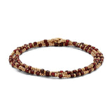 Percep Necklace/Bracelet | Three Wrap | Garnet | Yellow Gold