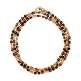 Percep Necklace/Bracelet | Three Wrap | Tiger Eye | Yellow Gold