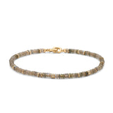 Shine Bracelet | 3.5mm | Pave Detail | Labradorite | Yellow Gold