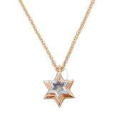 Star Of David Trio Necklace | Diamond Detail | Yellow, White, and Rose Gold