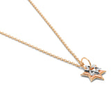 Star Of David Trio Necklace | Diamond Detail | Yellow, White, and Rose Gold