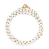 Tilya Necklace/Bracelet | Three Wrap | White Pearl | Yellow Gold