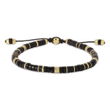 Tucson Bracelet | Black Agate | Pave Detail | Yellow Gold