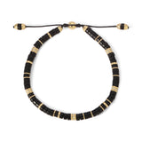 Tucson Bracelet | Black Agate | Pave Detail | Yellow Gold