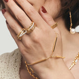 Double Ring | 2mm | Full Pave I Yellow Gold