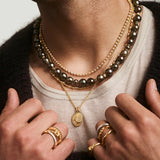 Maor full pabe omni necklace yellow gold