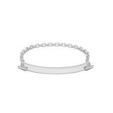 ID Bar Bracelet | 50mm Wide - 5mm Height | Pave Detail | White Gold