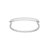 ID Bar Bracelet | 50mm Wide - 5mm Height | Pave Detail | White Gold