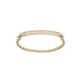 ID Bar Bracelet | 50mm Wide - 5mm Height | Pave Detail | Yellow Gold