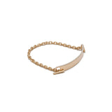 ID Bar Bracelet | 50mm Wide - 7mm Height | Pave Detail | Yellow Gold