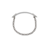 ID Bar Bracelet | 50mm Wide - 9mm Height | Pave Detail | White Gold