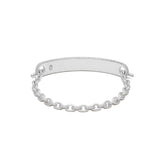 ID Bar Bracelet | 70mm wide - 11mm Height | Pave Detail | Sterling Silver