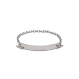 ID Bar Bracelet | 70mm Wide - 5mm Height | Pave Detail | White Gold