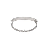 ID Bar Bracelet | 70mm Wide - 5mm Height | Pave Detail | White Gold