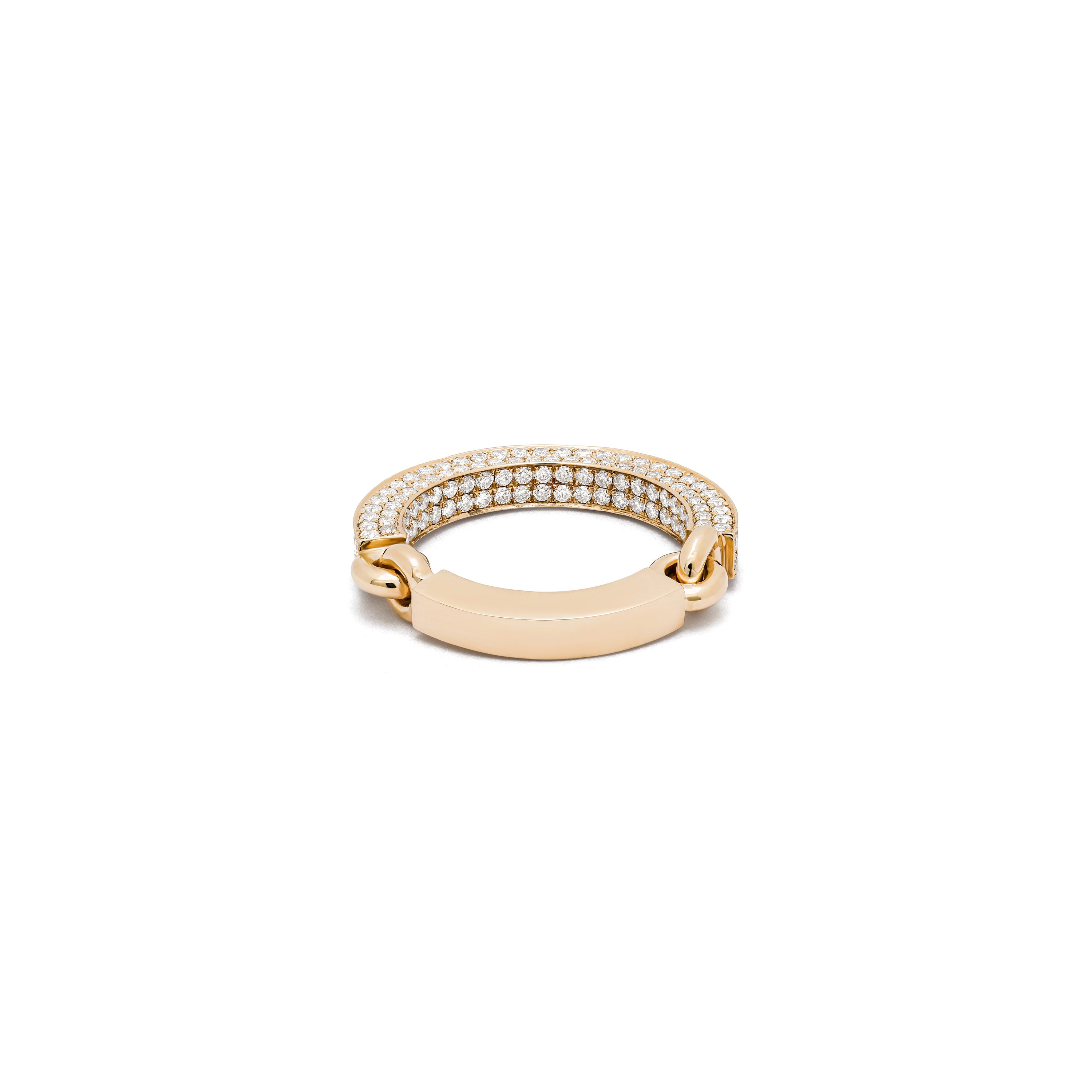 MAOR Two Thirds White Diamond Pave Aphelion Band Ring Yellow Gold