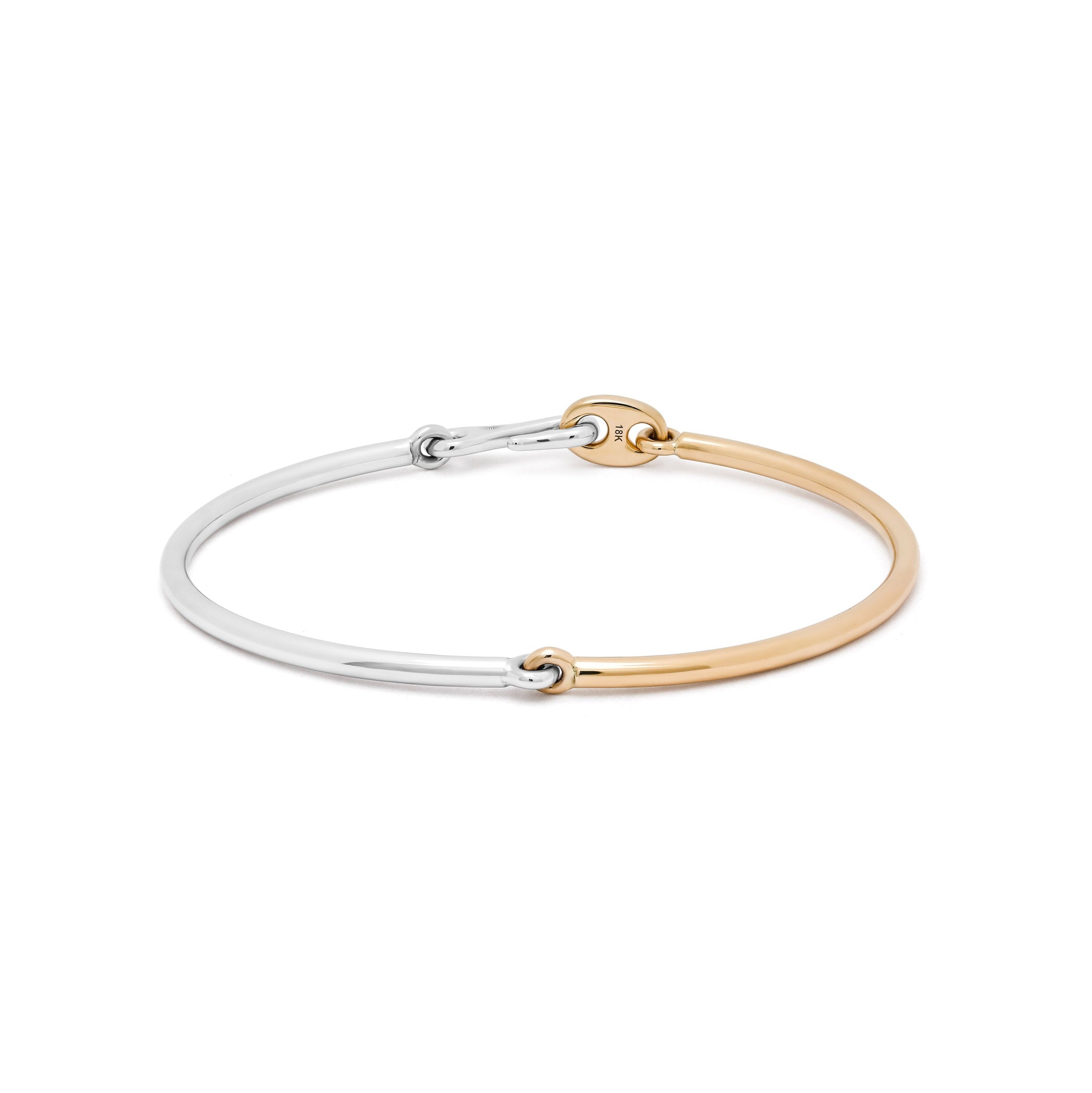 Two Tone Aquila Bangle Bracelet White Gold Yellow Gold