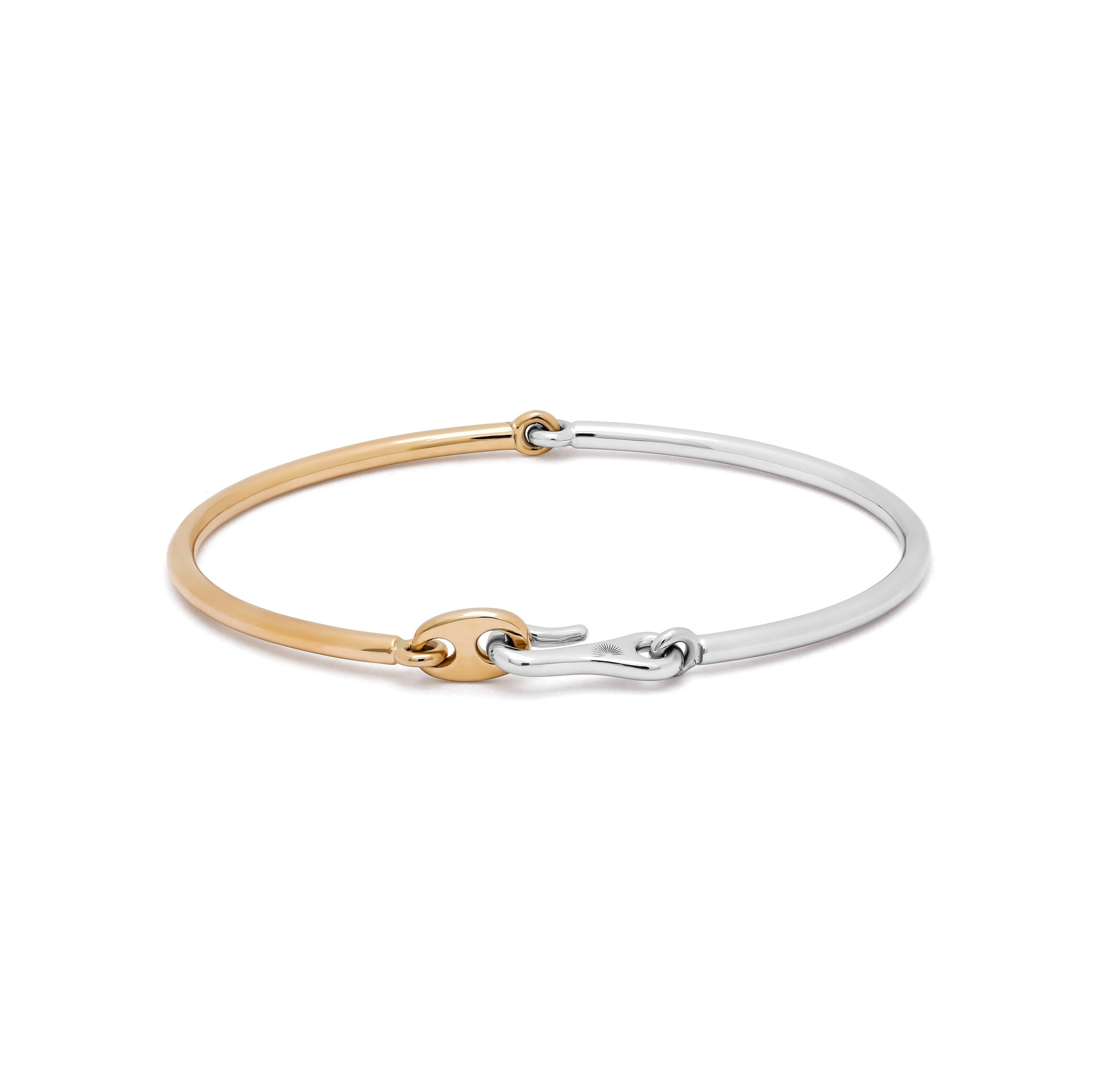 Two Tone Aquila Bangle Bracelet White Gold Yellow Gold