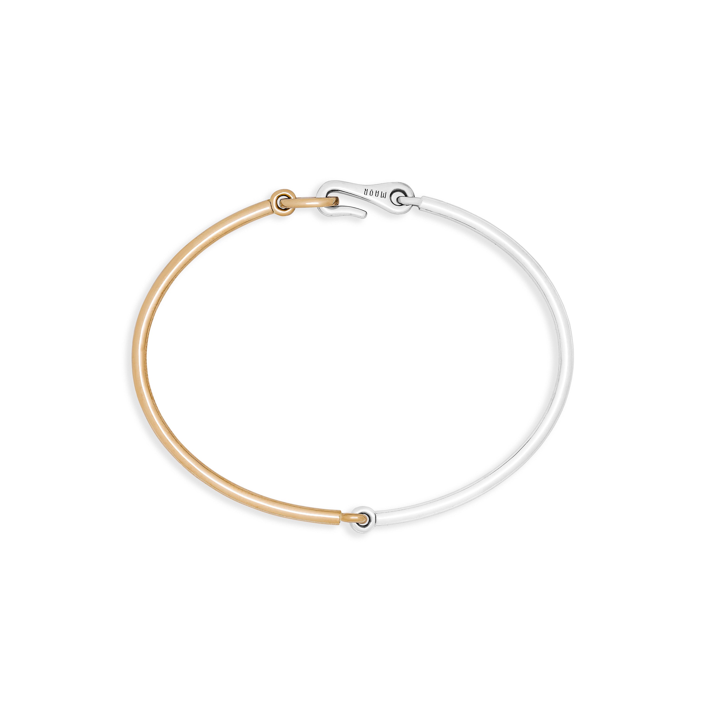 Two Tone Aquila Bangle Bracelet White Gold Yellow Gold